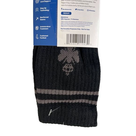 BOMBAS 2‎ pair large black socks NEW - Picture 3 of 5